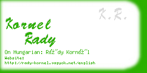 kornel rady business card